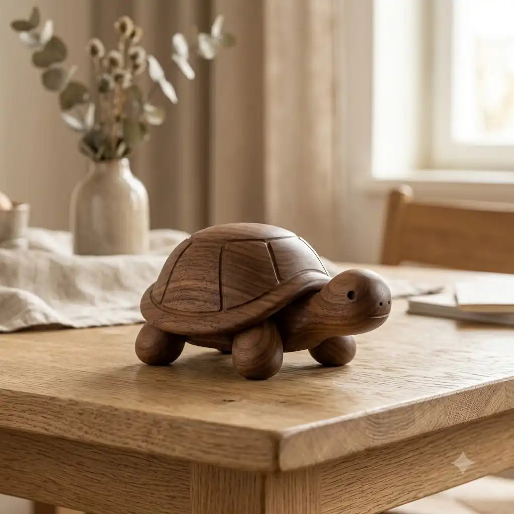 Artisan Wooden Turtle 58 40 25 45
