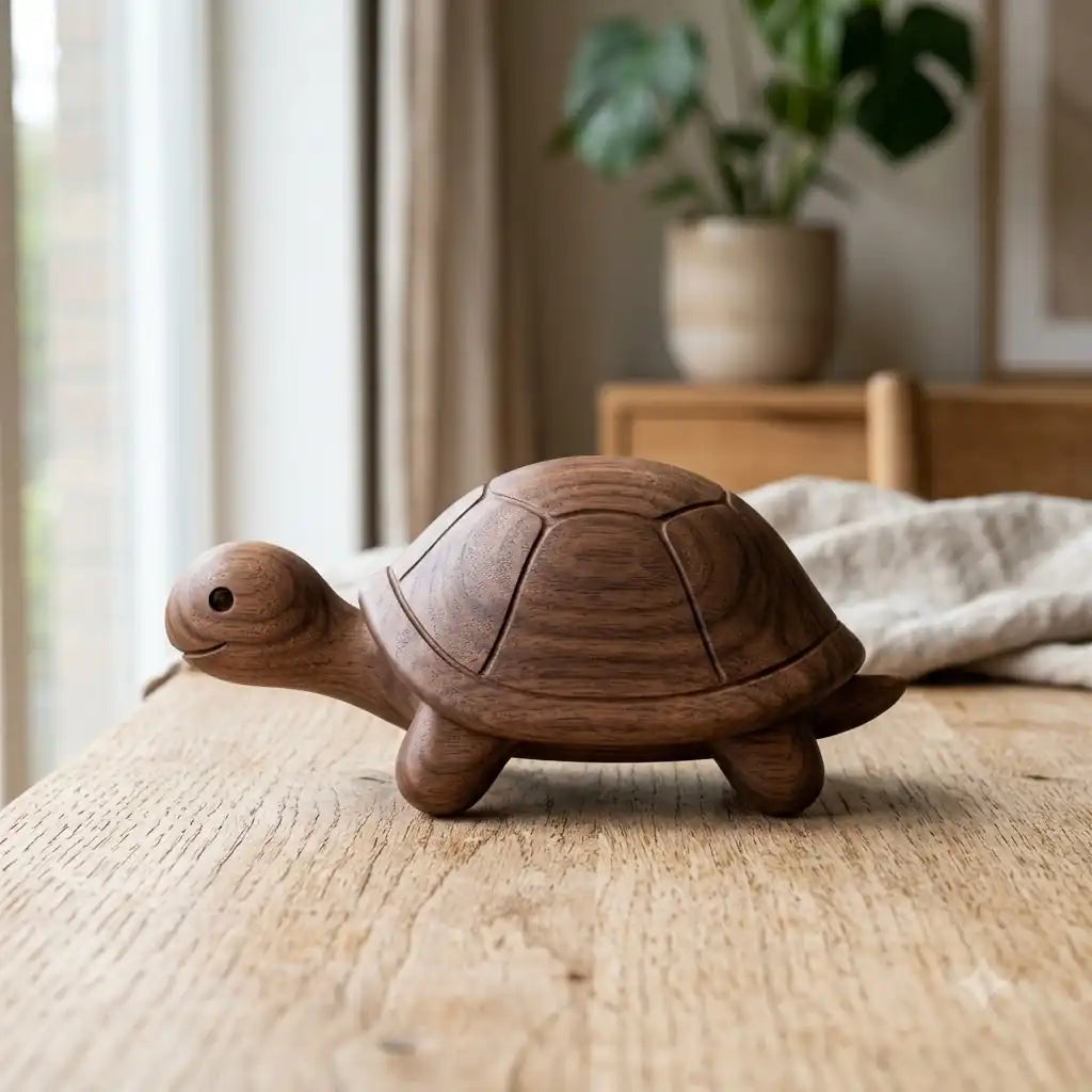 Artisan Wooden Turtle 58 40 25 45